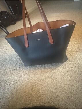 Givenchy Black Leather Tote with Brown Handles in Excellent Condition